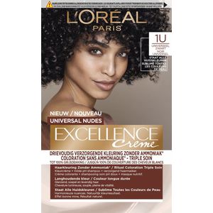 L'Oréal Paris Excellence Universal Nudes 1U - Universeel Zwart - Permanente haarverf