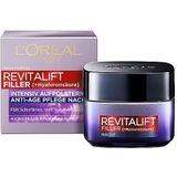 L'Oréal Paris Anti-Age Nachtpflege für Frauen: hydratisiert und polstert die Haut auf mit 2 Arten von Hyaluronsäure, Revitalift Filler, 1x 50ml