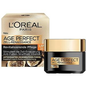 L'Oréal Paris Anti-rimpel dagcrème met SPF 30, anti-aging gezichtsverzorging ter bevordering van celregeneratie, dagcrème met antioxidanten en vitamine E, Age Perfect Zell Renaissance, 1 x 50 ml