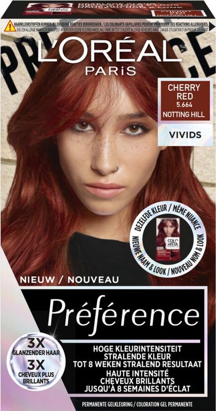 L'Oreal Paris Préférence Vivids 5.664 - Cherry Red Notting Hill - Permanente Haarkleuring