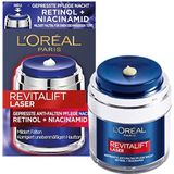 L'Oréal Paris Gepresste Anti-Falten Nachtpflege für ein ebenmäßgies Hautbild und reduzierten Falten in 14 Nächten mit Retinol und Niaciamid, RevitaLift Laser X3, Gepresste Anti-Falten Nachtpflege 50ml