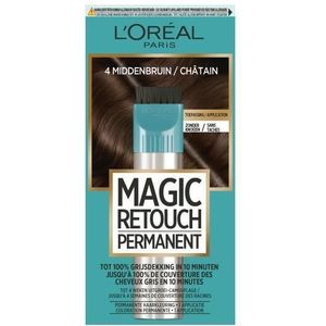 L’Oréal Paris Magic Retouch Permanent 4 - Middenbruin - Permanente Haarkleuring