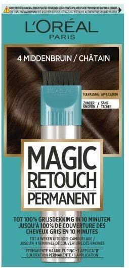 L’Oréal Paris Magic Retouch Permanent 4 - Middenbruin - Permanente Haarkleuring
