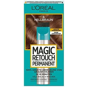 L'Oréal Paris 1 x concealer voor het verbergen van grijs haar, langdurige concealer, Magic Retouch Permanent nr. 6 lichtbruin