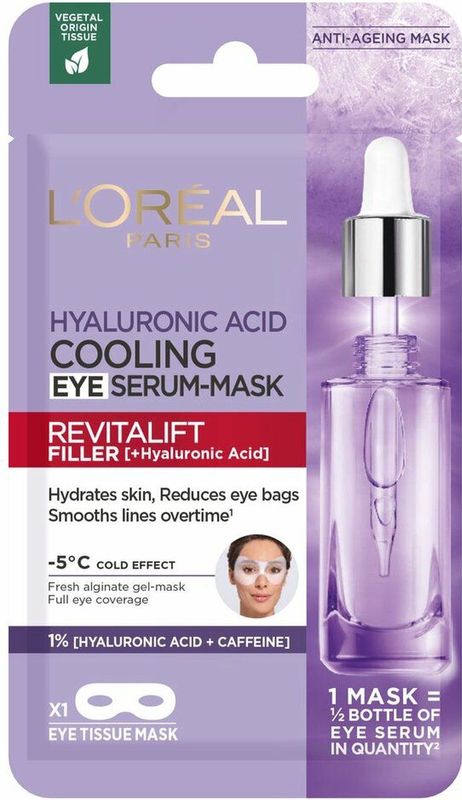 L'Oréal - Revitalift Filler - Verkoelend Oogserum Masker - 20x