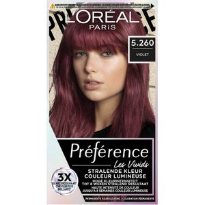 6x L'Oréal Preference Vivids Permanente Haarkleuring 5.260 Violet