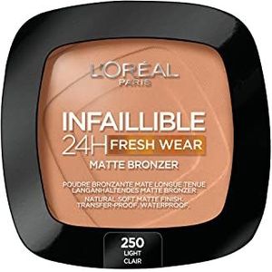 L'Oréal Paris Infallible 24H Longwear Soft Matte Bronzer 90ml (Various Shades) - 250 Light