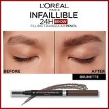 L'Oréal Paris Infaillible 24H Brow Filling Triangular Pencil 3.0 brunette Opdraaibaar wenkbrauwpotlood 9.2gr