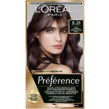 3x L'Oréal Préférence Permanente Haarkleuring 5.21 Koel Lichtbruin