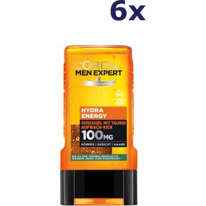 6x L'Oreal Men Expert Shower 250ml Hydra Energy