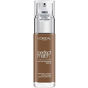 L'Oréal Paris Make up, vloeibare foundation met hyaluronzuur en aloë vera, perfect match make-up, nr. 10.5 Coffee, 30 ml