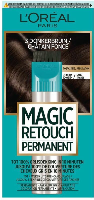 L'Oréal - Magic Retouch Permanent - 3 Donkerbruin - 3x 95 gr