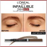 L'Oréal - Infaillible 24H Brow Filling Triangular Pencil - Wenkbrauwpotlood - Natuurlijke Matte Finish