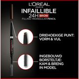 L'Oréal - Infaillible 24H Brow Filling Triangular Pencil - Wenkbrauwpotlood - Natuurlijke Matte Finish