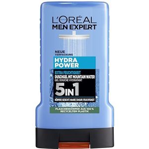 L'Oréal Men Expert Hydra Power douchegel voor heren, voor het reinigen van lichaam, haar en gezicht, 1 x 250 ml