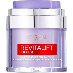 L'Oréal Paris Revitalift Filler Cream Gel - Vochtinbrengende & Anti-aging verzorging - Met hyaluronzuur, ceramiden, niacinamide en glycerine - voor alle huidtypes - Revitalift Filler - 50 ml