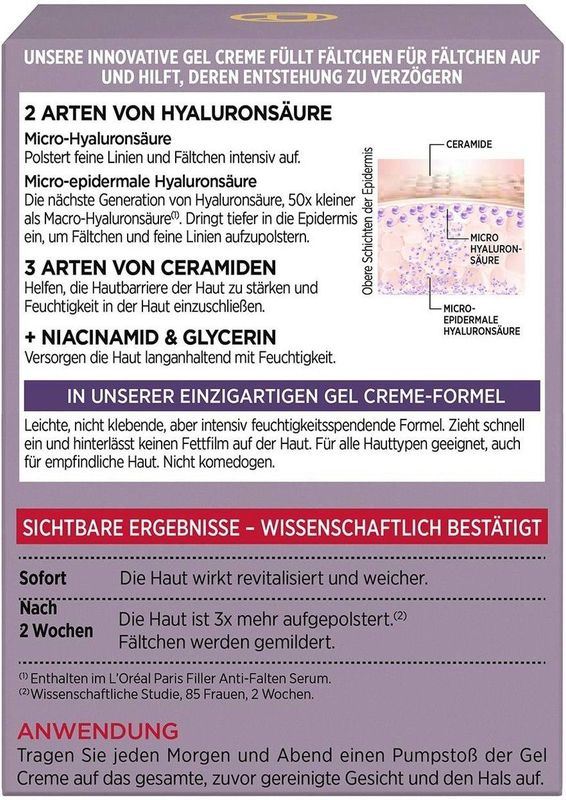 L'Oréal Paris Face Gel Cream - Revitalift Filler - Aufpolsternde Gel Creme