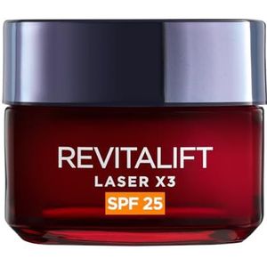 L’Oréal Paris Revitalift Laser X3 Anti-Rimpel Dagcrème Met SPF 25 - Drievoudige Werking - Vitamine C, Hyaluronzuur, Pro-Retinol - 50 ML