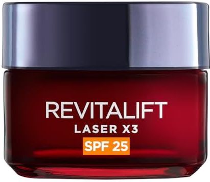 L'Oréal Paris Revitalift Laser X3 anti-rimpel dagcrème met SPF 25 – drievoudige werking – vitamine C, hyaluronzuur, pro-retinol – 50 ml