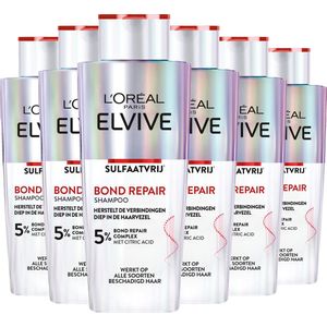 L'Oréal Paris Elvive Bond Repair Sulfaatvrije Shampoo - Beschadigd Haar - 6 x 200ml