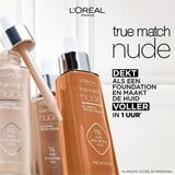 L'Oréal Paris True Match Nude Getint Volumegevend Serum foundation met hyaluronzuur - 1-2 Rosy Light - 30ml - Vegan