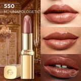 L’Oréal Paris Color Riche Satin Nude Lipstick - 550 Unapologetic - Nude lippenstift - Formule verrijkt met arganolie - 4,54 gr.
