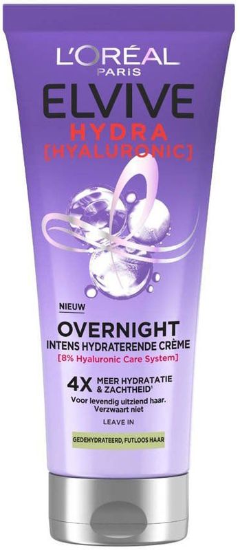 L’Oréal Paris Elvive Hydra Hyaluronic Overnight Cream - Hydraterend Met Hyaluronzuur - 200ml