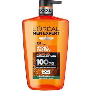 L'Oréal Men Expert Hydra Energy Douchegel voor mannen, voor het reinigen van lichaam, haar en gezicht, 1000 ml