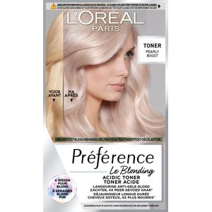 1+1 gratis: L'Oréal Préférence Le Blonding Permanente Haarkleuring 02 Pearly Boost