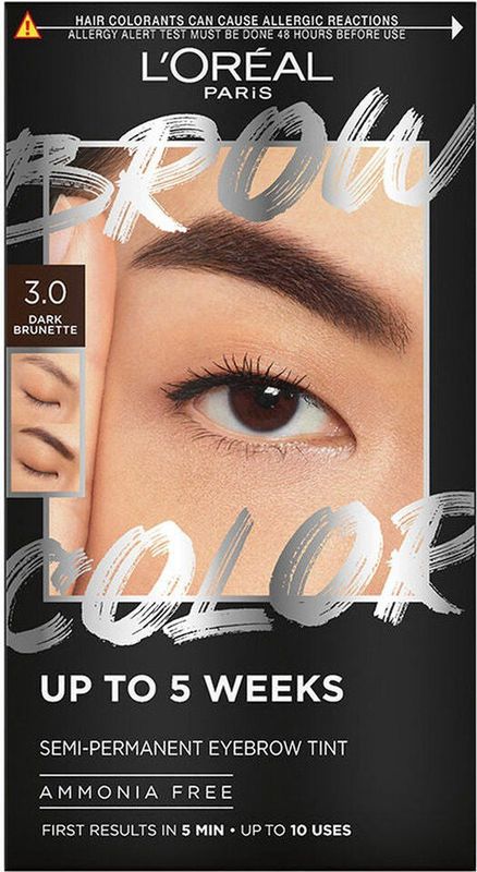 L'Oréal Paris - Semi-permanente Wenkbrauwtint - Kleur: 3.0 Dark Brunette - Ammoniakvrij
