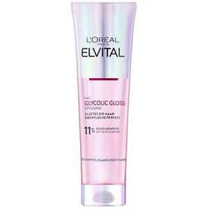 L'Oréal Paris Elvital Glycolic Gloss conditioner voor glanzend en dof haar, haarverzorging voor gezond haar en ultieme glans, regeneratie van de haarverzegeling, conditioner met glycolzuur, 150 ml