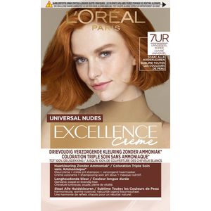 L'Oréal Excellence Crème Universal Nudes Permanente Haarkleuring 7UR Universeel Koper