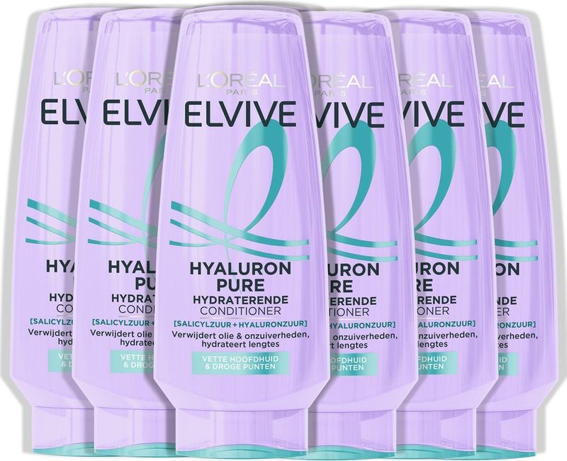 L'Oréal Paris - Elvive Hyaluron Pure Conditioner - 6x 200 ml
