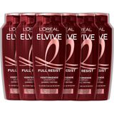 L'Oréal Paris - Elvive Full Resist - Shampoo - Transparant - 6x 250ML - Met Aminexil + Biotine