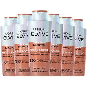 L'Oréal Paris - Elvive Fiber Booster - Shampoo - 6x200ml - Vermindert Haaruitval