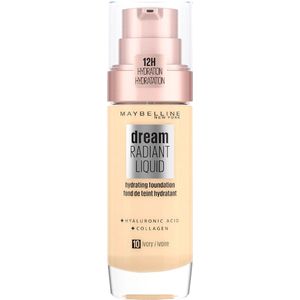Maybelline New York - Dream Radiant Liquid - 10 Ivory - Foundation Geschikt voor de Droge Huid met Hyaluronzuur - 30 ml