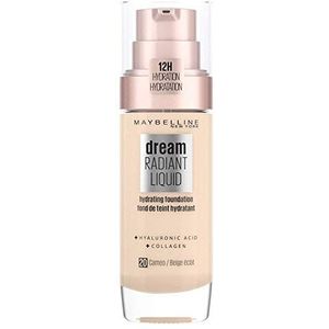 Maybelline New York - Dream Radiant Liquid - 20 Cameo - Foundation Geschikt voor de Droge Huid met Hyaluronzuur - 30 ml