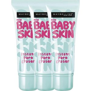 Maybelline Babyskin Pore Eraser Primer - Transparant - 3 stuks - Voordeelverpakking