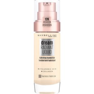 Maybelline New York - Dream Radiant Liquid - 03 True Ivory - Foundation Geschikt voor de Droge Huid met Hyaluronzuur - 30 ml