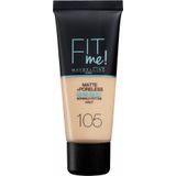 Maybelline - Fit Me Matte + Poreless Foundation - 30 ml - Medium Dekkende Foundation