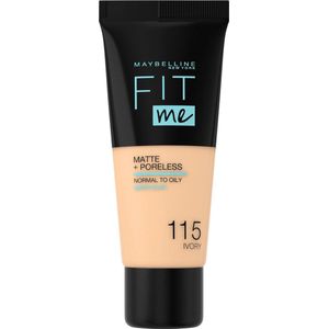 Maybelline - Fit Me Matte + Poreless - Foundation - 30 ml - Kleur 115 Ivory