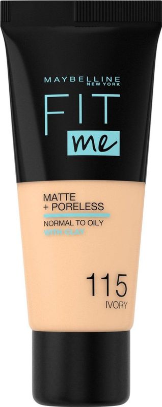 Maybelline - Fit Me Matte + Poreless - Foundation - 30 ml - Kleur 115 Ivory