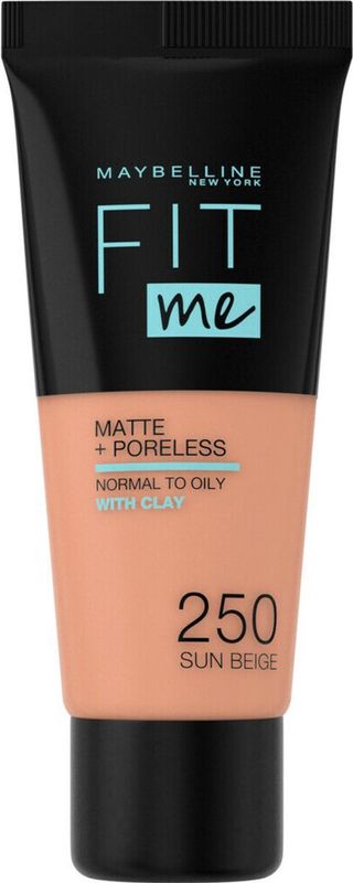 Maybelline New York - Fit Me Matte + Poreless Foundation - 250 Sun Beige - 30 ml