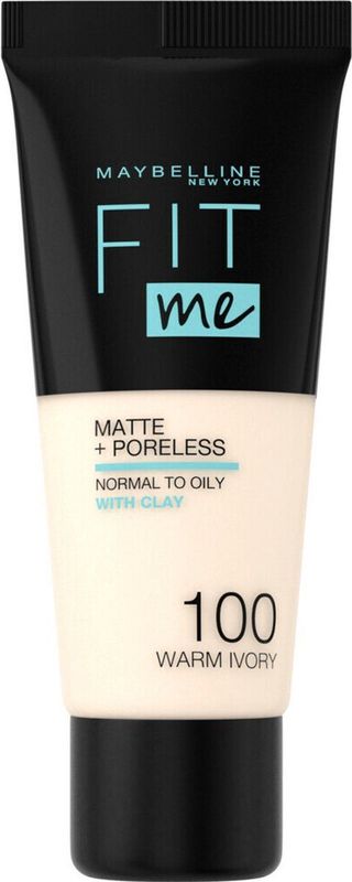 Maybelline New York - Fit Me Matte + Poreless Foundation - 100 Warm Ivory - 30 ml