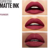 Maybelline New York - SuperStay Matte Ink Lipstick - 115 Founder - Rood - Matte, Langhoudende Lippenstift - 5 ml