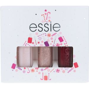 Essie gifts by bordeaux trio mini giftset - grijs, goud & roze - glanzende nagellak - 3 x 5 ml