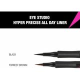 3x Maybelline Hyper Precise All Day Liquid Eyeliner 001 Forest Brown
