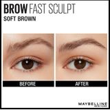 3x Maybelline Brow Fast Sculpt Wenkbrauwgel 02 Soft Brown 6 ml