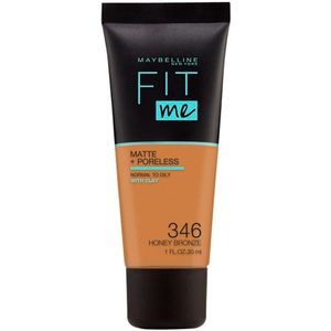 Maybelline - Fit Me Matte + Poreless - Foundation - 346 Honey Bronze - Medium Dekkende Foundation - 30 ml