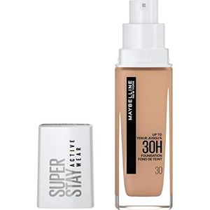 Maybelline New-York Vloeibare foundation, langdurig, zonder overdracht, hoge dekking, Superstay Active Wear 30 uur, kleur: zand (30), inhoud: 30 ml
